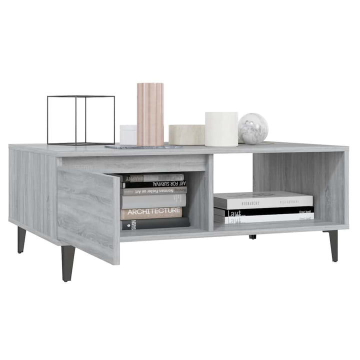 sofabord 90x60x35 cm konstrueret træ grå sonoma-eg