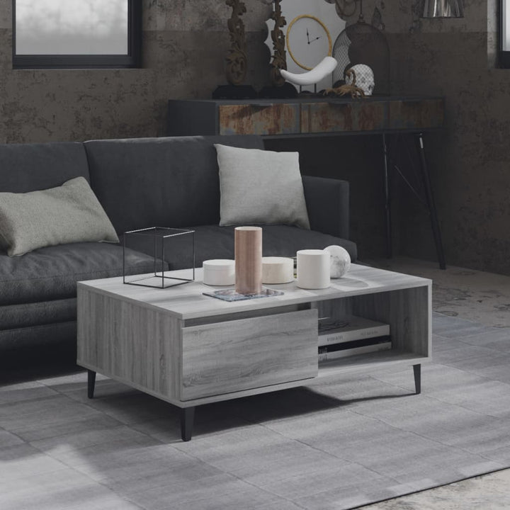 sofabord 90x60x35 cm konstrueret træ grå sonoma-eg
