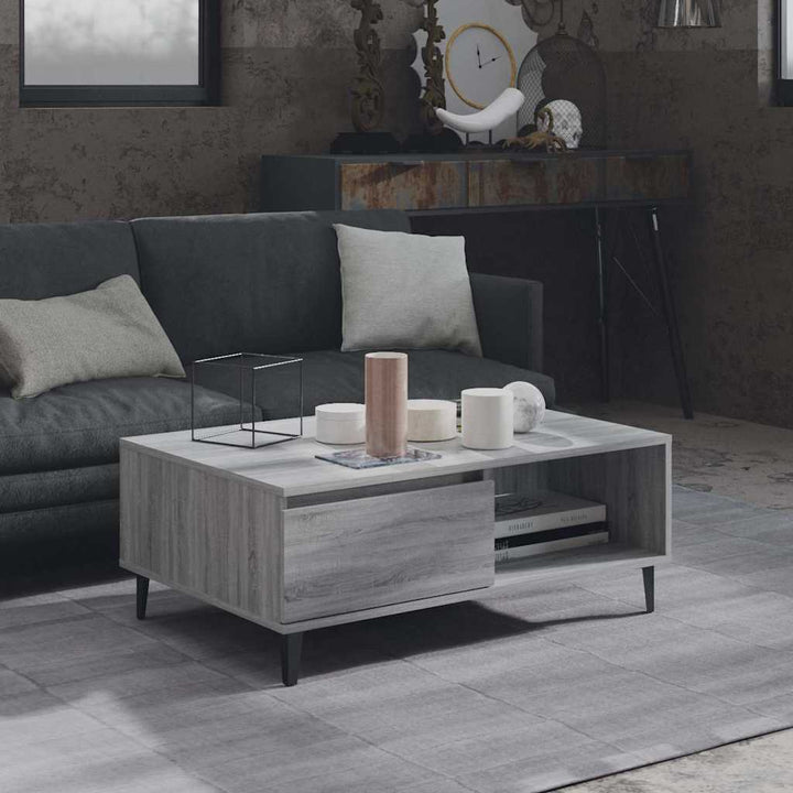 sofabord 90x60x35 cm konstrueret træ grå sonoma-eg