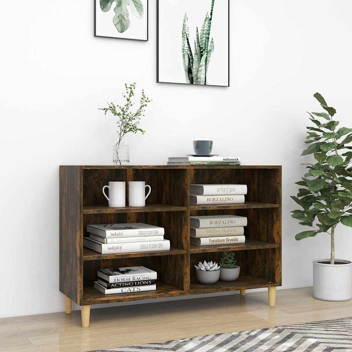 skænk 103,5x35x70 cm konstrueret træ røget egetræsfarve