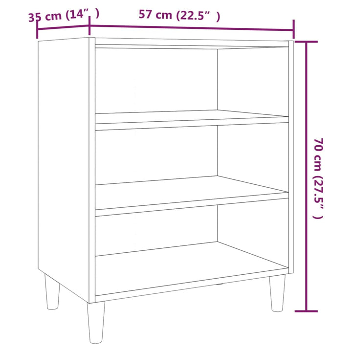 skænk 57x35x70 cm konstrueret træ røget egetræsfarve