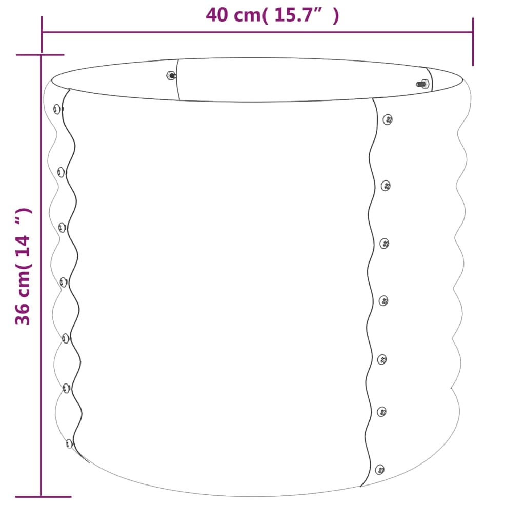 plantekrukke 40x40x36 cm galvaniseret stål brun