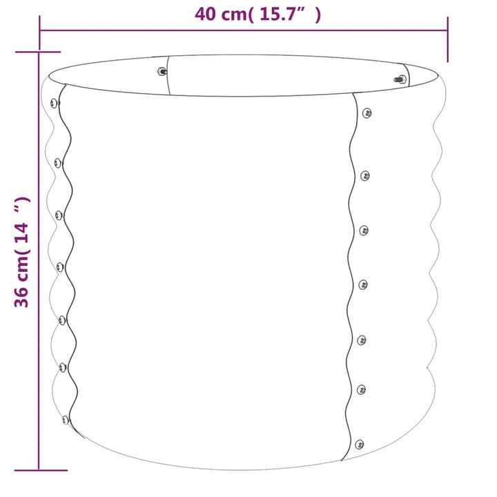 plantekrukke 40x40x36 cm galvaniseret stål brun
