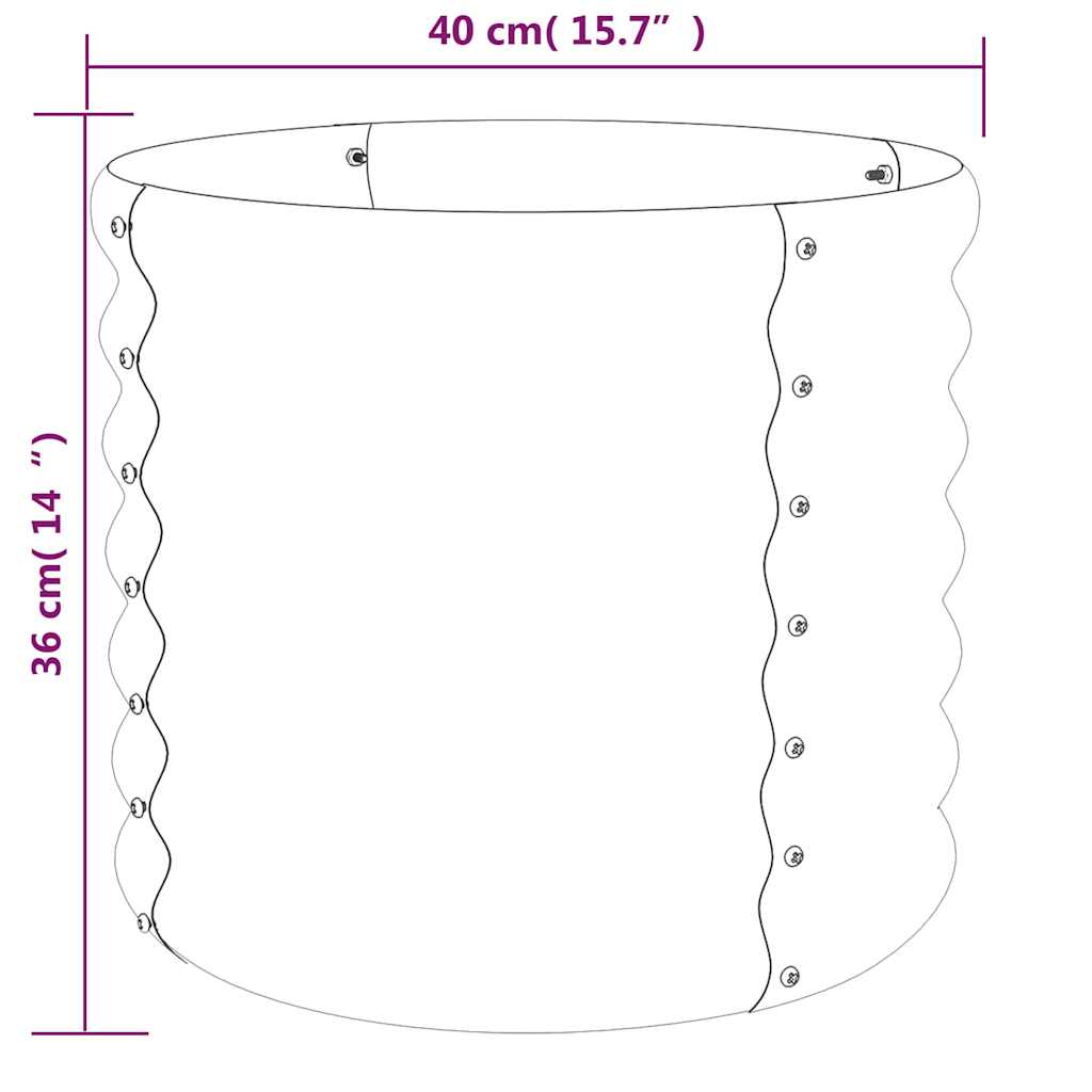 plantekrukke 40x40x36 cm galvaniseret stål sølvfarvet