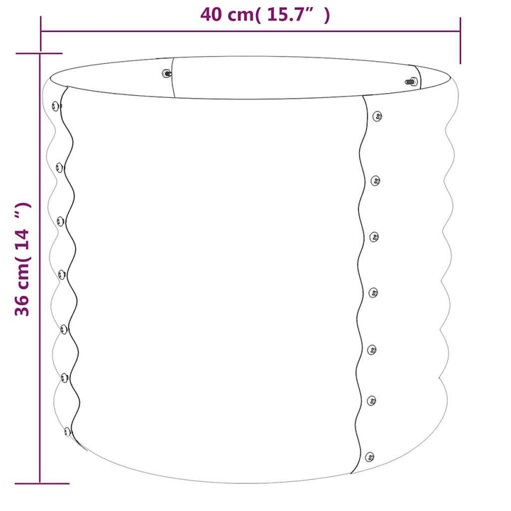 plantekrukke 40x40x36 cm galvaniseret stål sølvfarvet