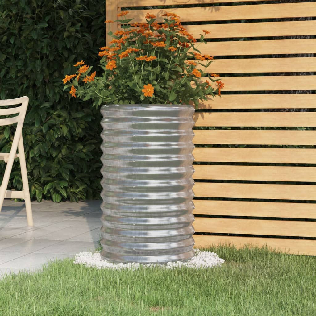 plantekrukke 40x40x68 cm galvaniseret stål sølvfarvet