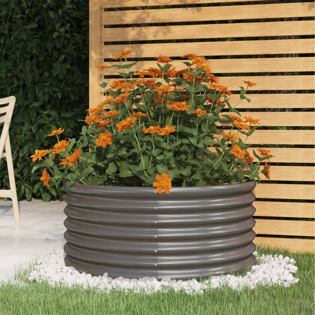 plantekrukke 80x80x36 cm galvaniseret stål grå