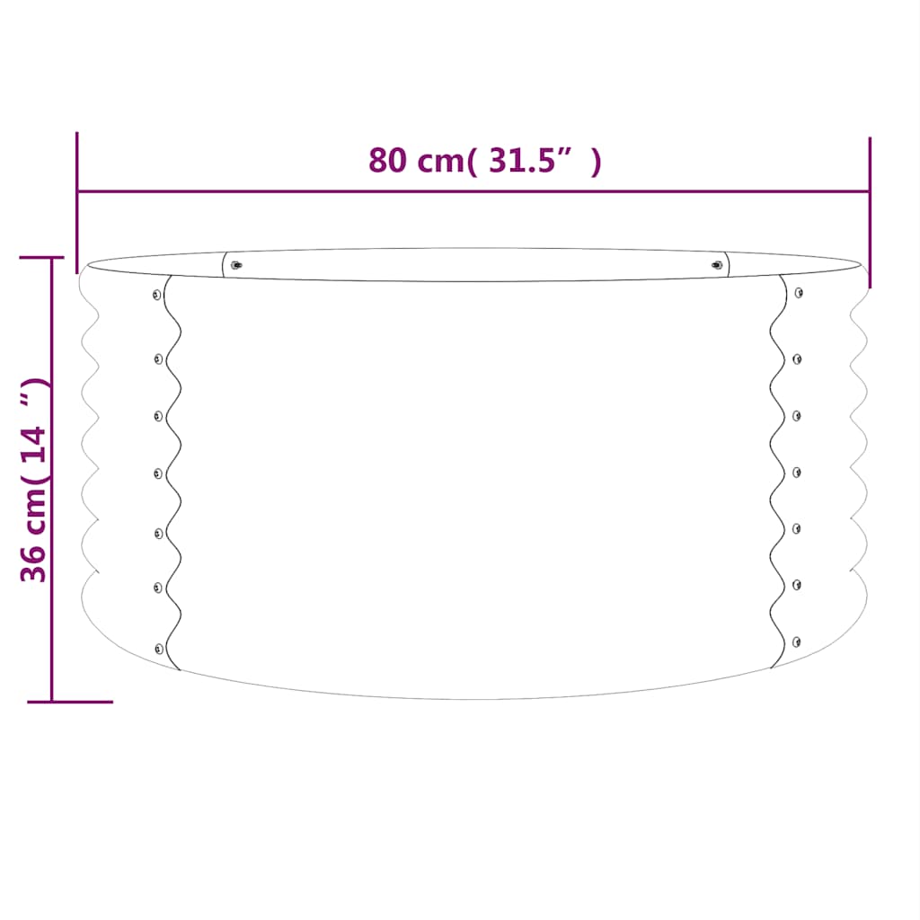 plantekrukke 80x80x36 cm galvaniseret stål antracitgrå
