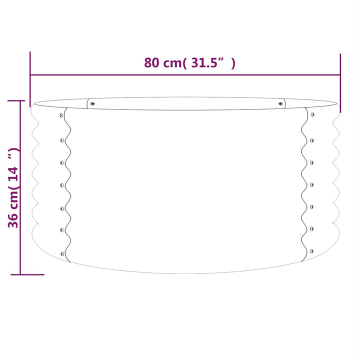 plantekrukke 80x80x36 cm galvaniseret stål antracitgrå