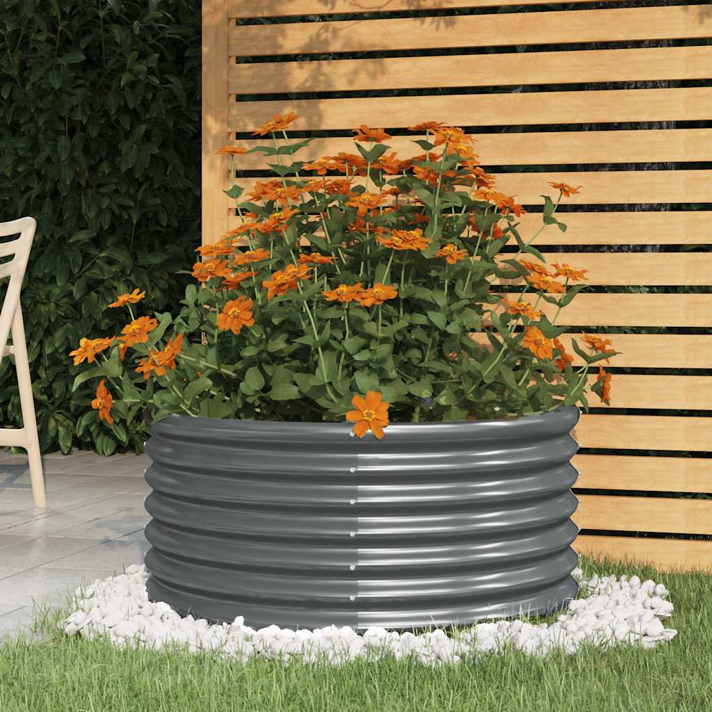 plantekrukke 80x80x36 cm galvaniseret stål antracitgrå