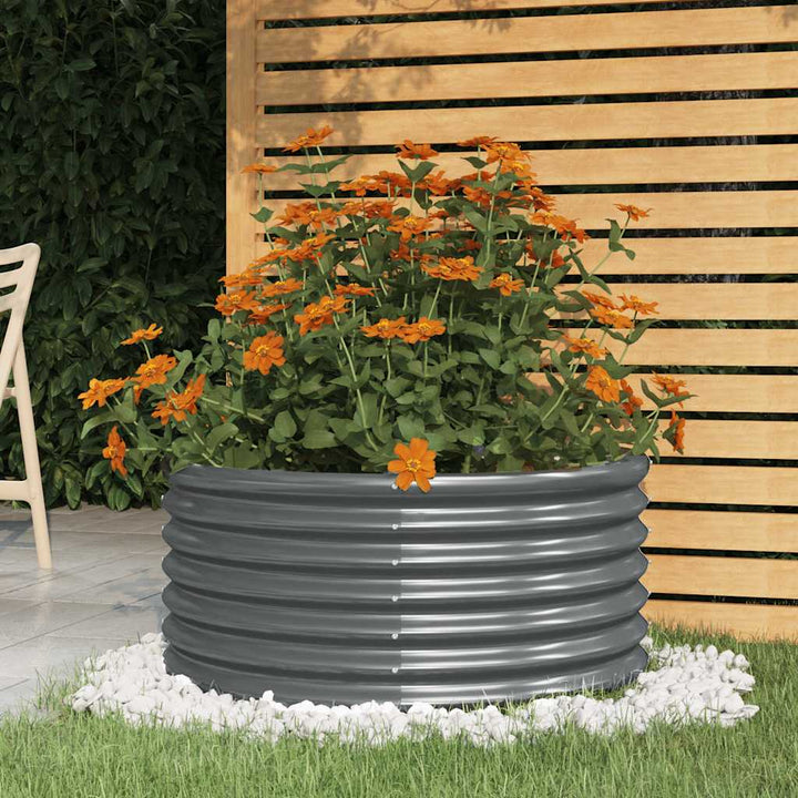 plantekrukke 80x80x36 cm galvaniseret stål antracitgrå