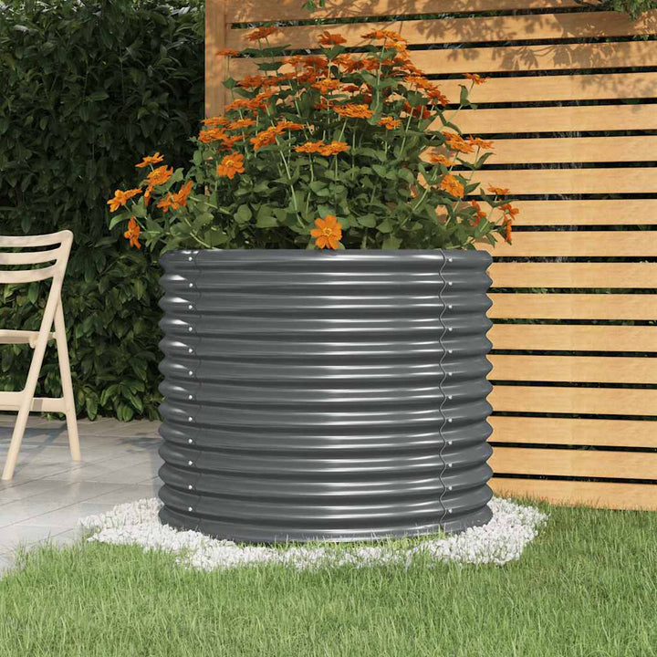 plantekrukke 80x80x68 cm galvaniseret stål antracitgrå