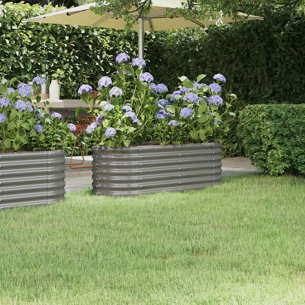 plantekasse 114x40x36 cm galvaniseret stål grå
