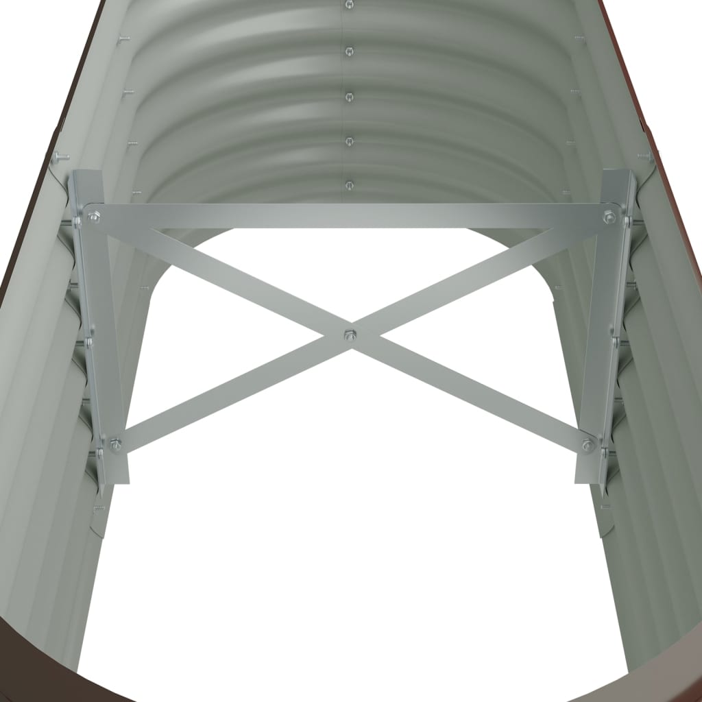 plantekasse 114x40x36 cm galvaniseret stål brun