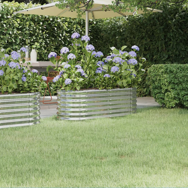 plantekasse 114x40x36 cm galvaniseret stål sølvfarvet