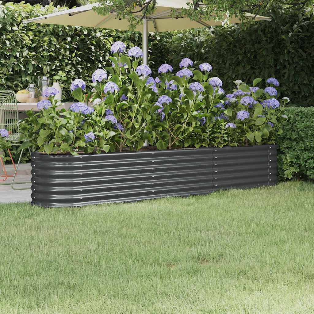 plantekasse 224x40x36 cm galvaniseret stål antracitgrå