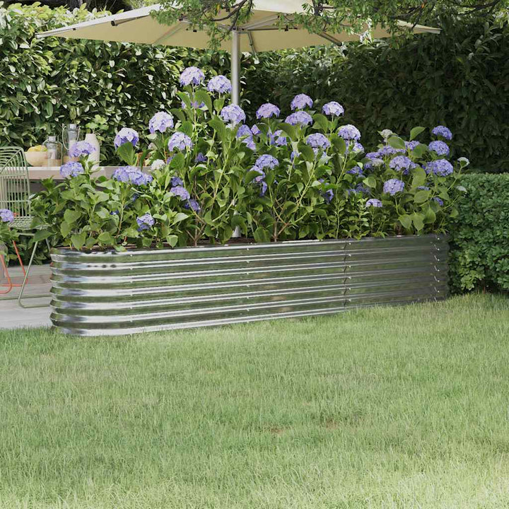 plantekasse 224x40x36 cm galvaniseret stål sølvfarvet