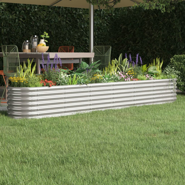 plantekasse 260x40x36 cm galvaniseret stål sølvfarvet