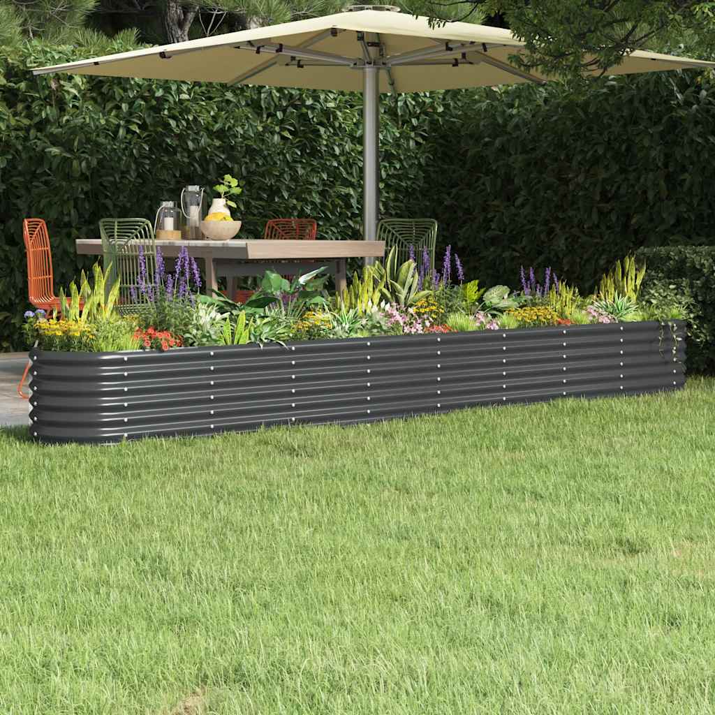 plantekasse 332x40x36 cm galvaniseret stål antracitgrå