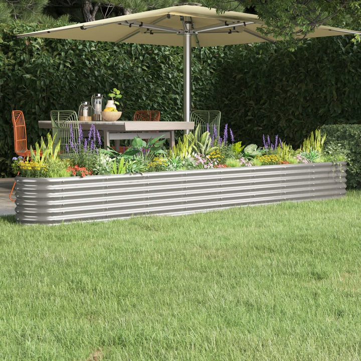 plantekasse 332x40x36 cm galvaniseret stål sølvfarvet