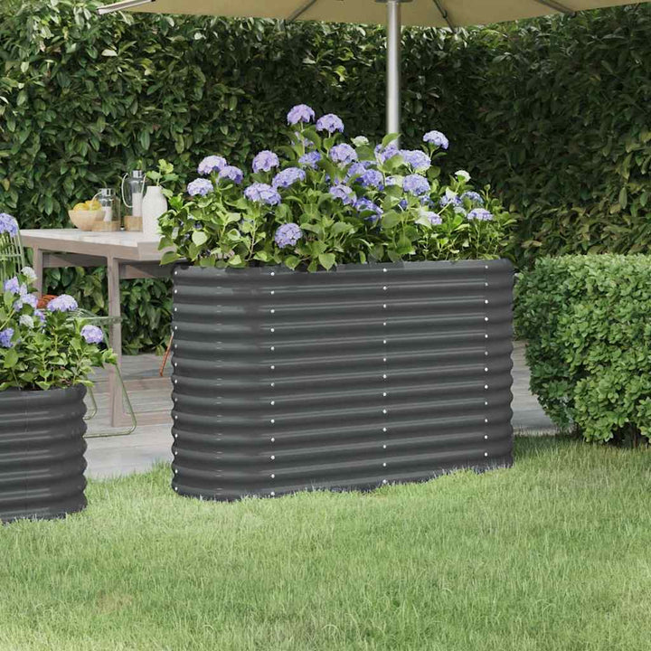 plantekasse 114x40x68 cm galvaniseret stål antracitgrå