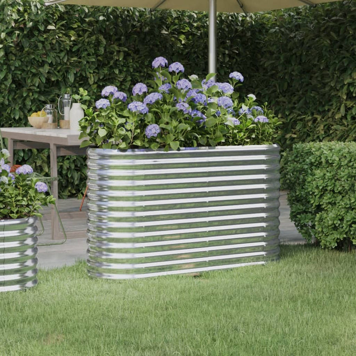 plantekasse 114x40x68 cm galvaniseret stål sølvfarvet