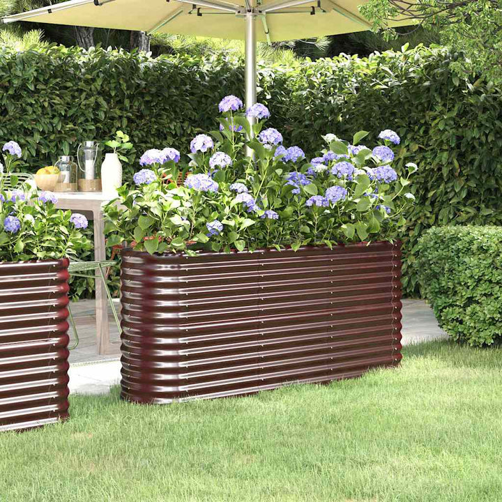 plantekasse 152x40x68 cm galvaniseret stål brun