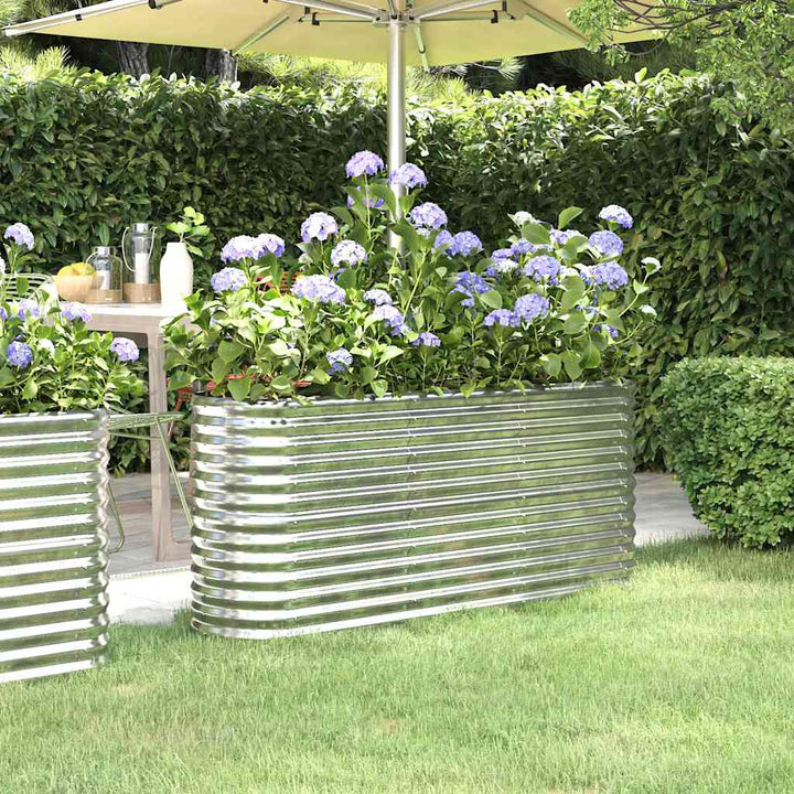 plantekasse 152x40x68 cm galvaniseret stål sølvfarvet