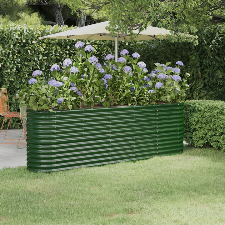 plantekasse 224x40x68 cm galvaniseret stål grøn