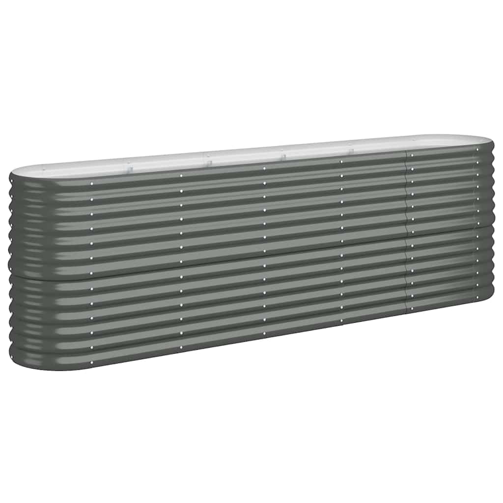 plantekasse 224x40x68 cm galvaniseret stål antracitgrå