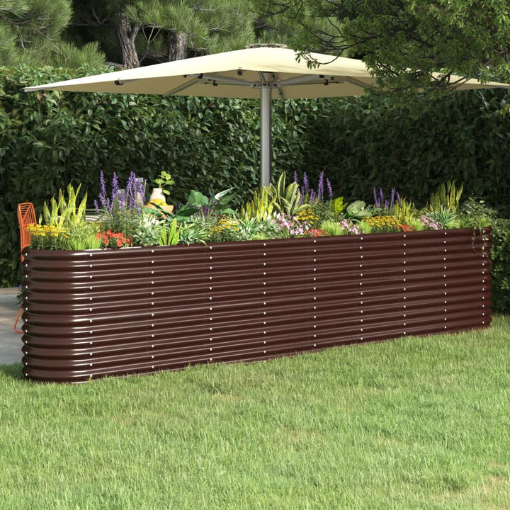 plantekasse 332x40x68 cm galvaniseret stål brun