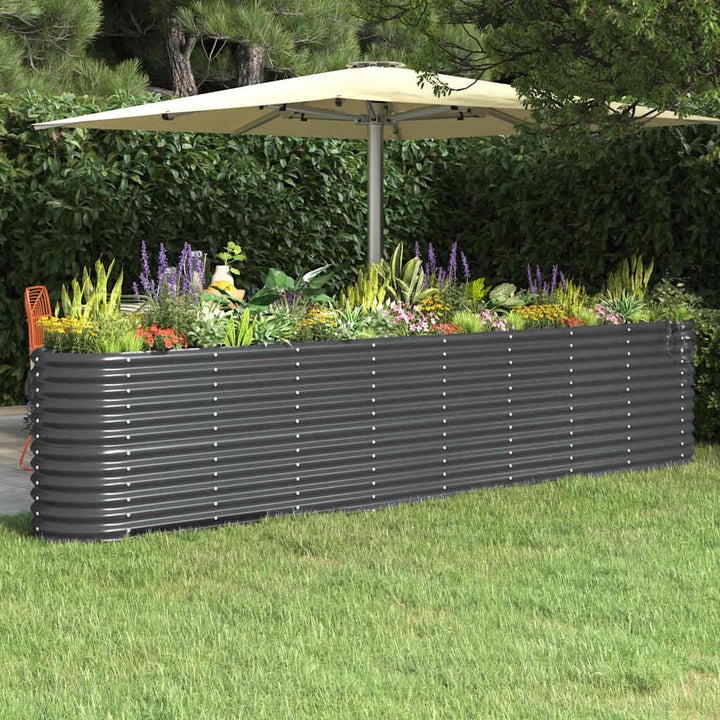 plantekasse 332x40x68 cm galvaniseret stål antracitgrå
