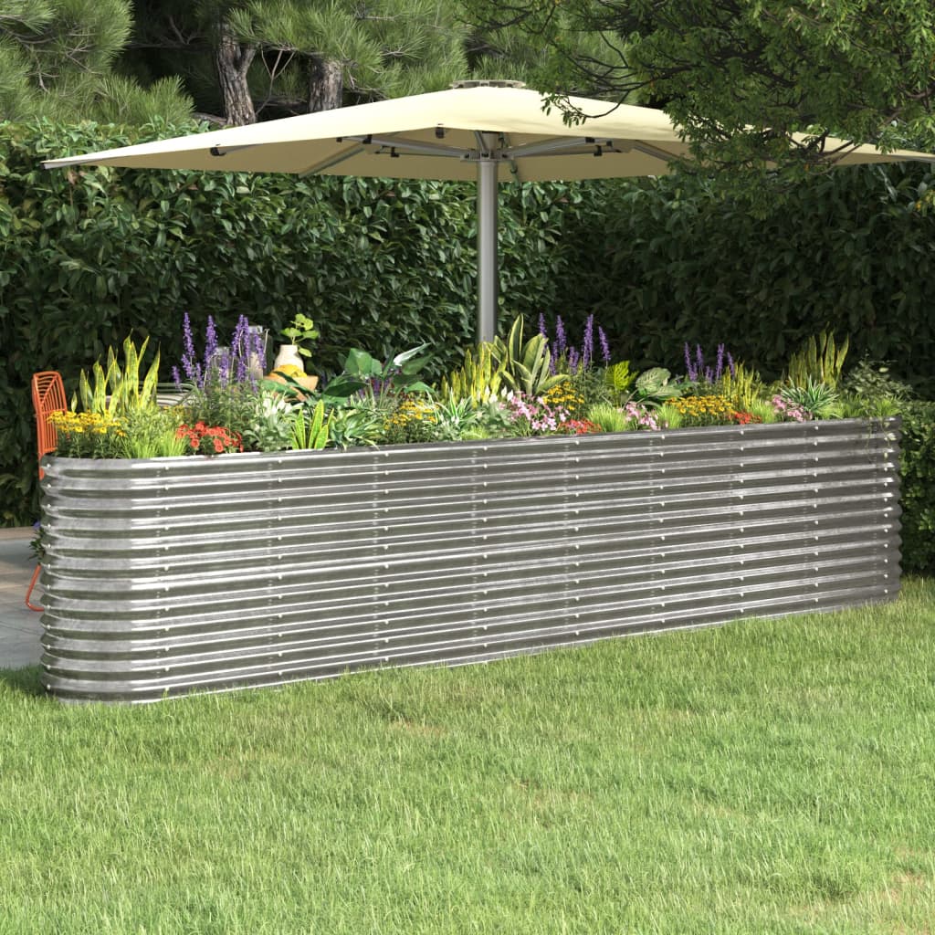 plantekasse 332x40x68 cm galvaniseret stål sølvfarvet