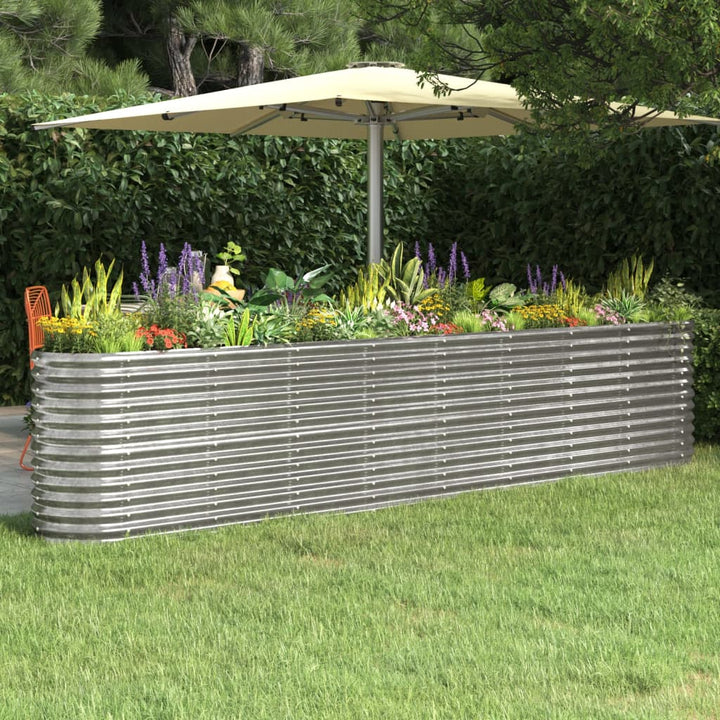 plantekasse 332x40x68 cm galvaniseret stål sølvfarvet