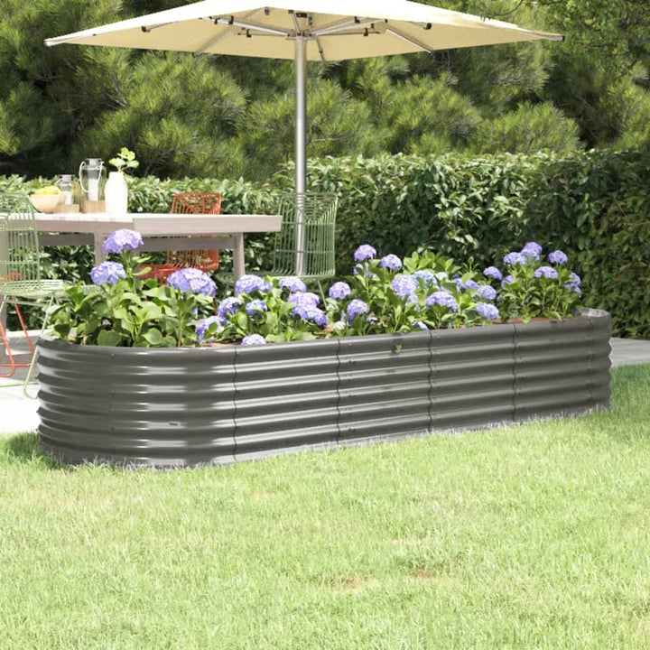 plantekasse 224x80x36 cm galvaniseret stål grå