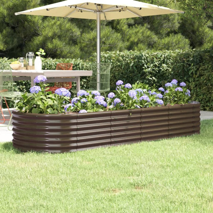 plantekasse 224x80x36 cm galvaniseret stål brun