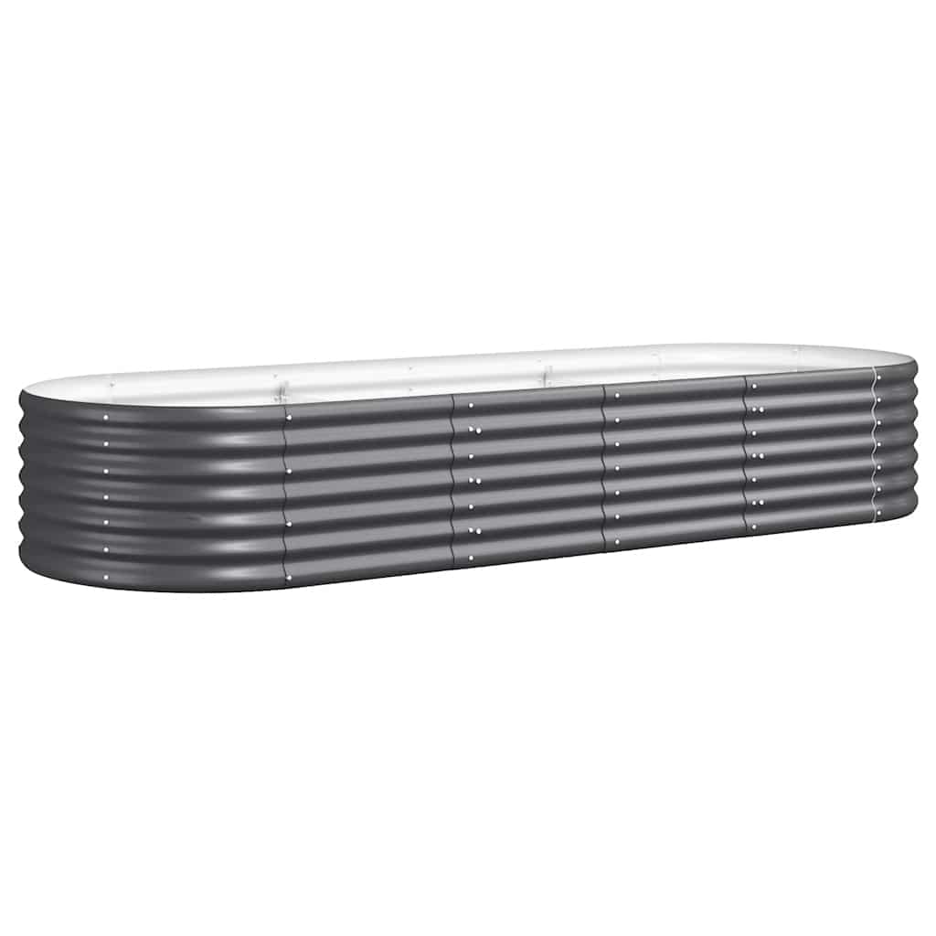 plantekasse 224x80x36 cm galvaniseret stål antracitgrå