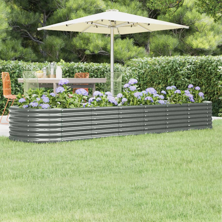 plantekasse 296x80x36 cm galvaniseret stål grå