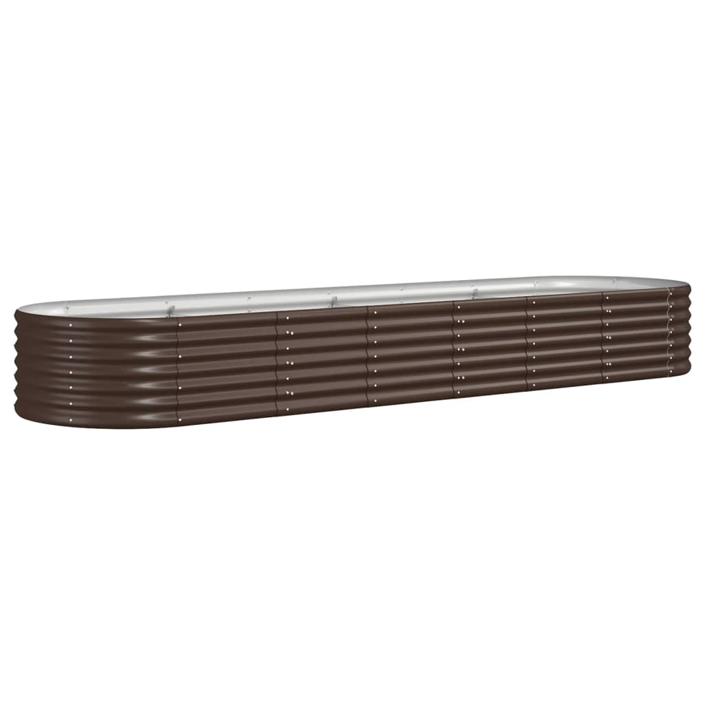 plantekasse 296x80x36 cm galvaniseret stål brun