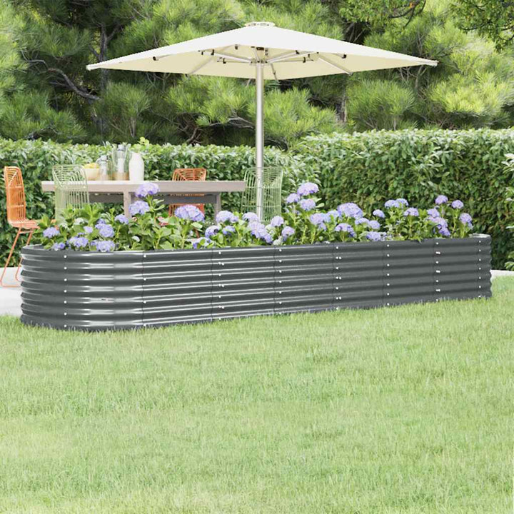 plantekasse 296x80x36 cm galvaniseret stål antracitgrå