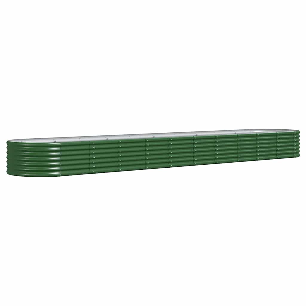 plantekasse 440x80x36 cm galvaniseret stål grøn