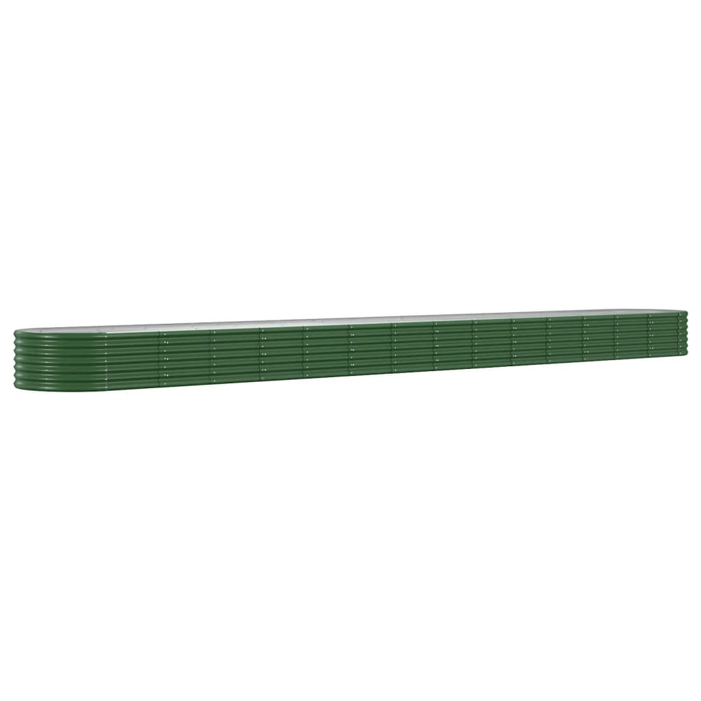 plantekasse 620x80x36 cm galvaniseret stål grøn