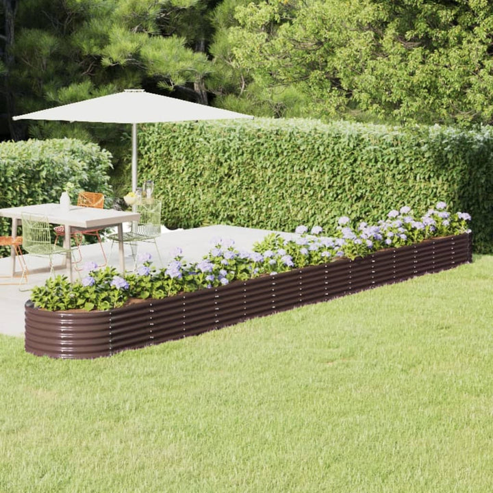 plantekasse 620x80x36 cm galvaniseret stål brun