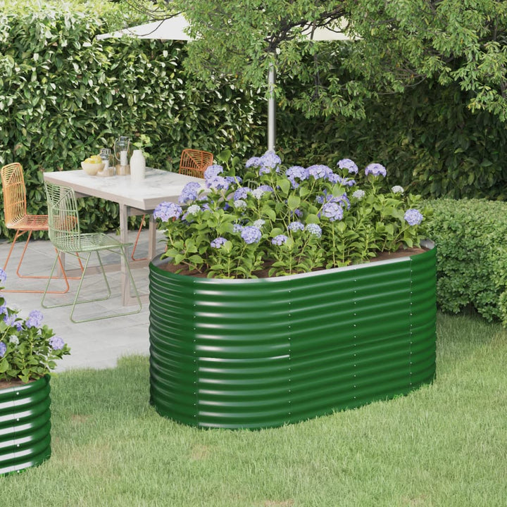 plantekasse 152x80x68 cm galvaniseret stål grøn