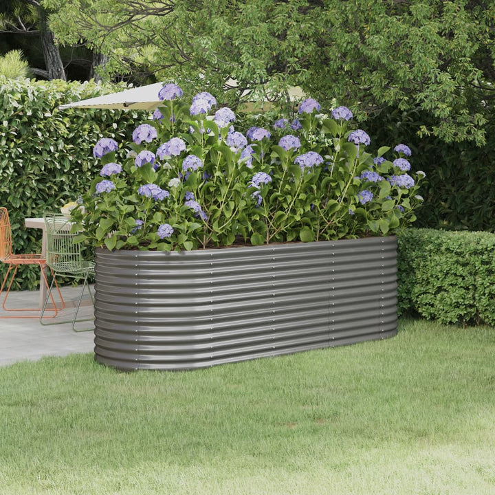 plantekasse 224x80x68 cm galvaniseret stål grå