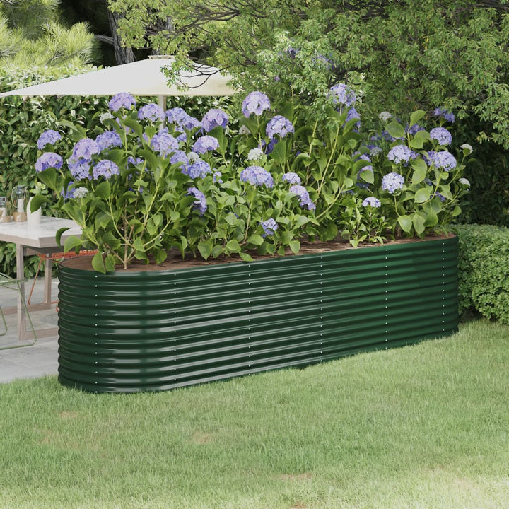 plantekasse 296x80x68 cm galvaniseret stål grøn