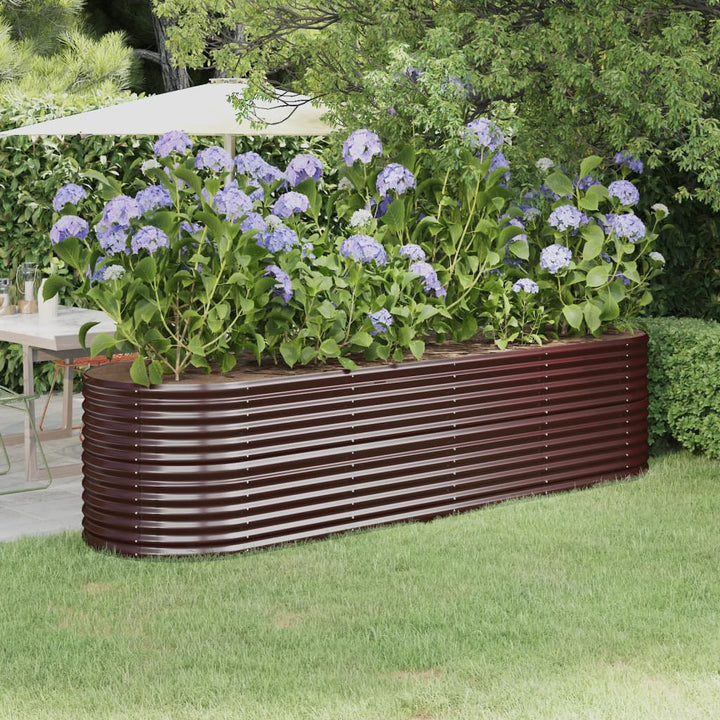 plantekasse 296x80x68 cm galvaniseret stål brun