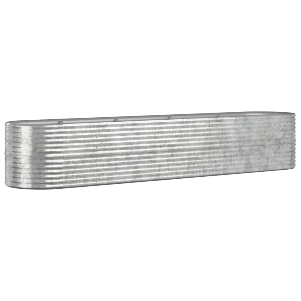 plantekasse 368x80x68 cm galvaniseret stål sølvfarvet