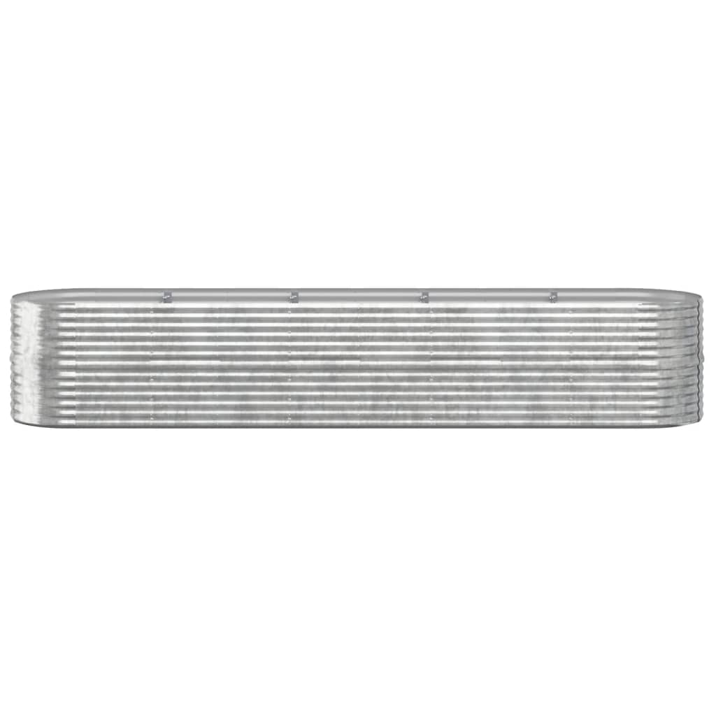 plantekasse 368x80x68 cm galvaniseret stål sølvfarvet