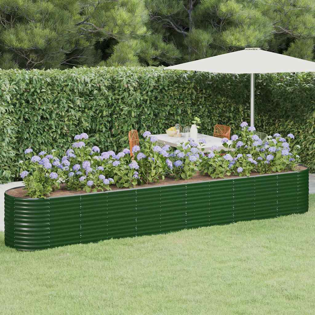 plantekasse 440x80x68 cm galvaniseret stål grøn